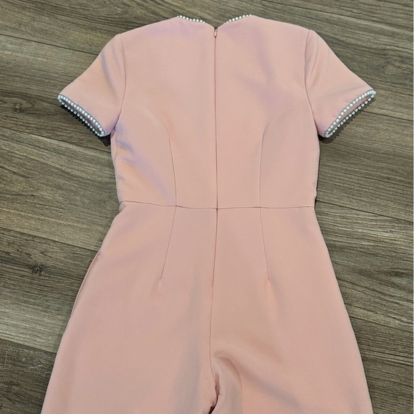 Gal Meets Glam Pearl Trim Jumpsuit in Puff Pink Size 0P - Picture 9 of 12